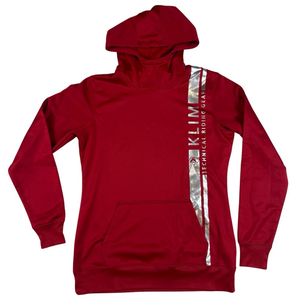 Klim Hoodie Pullover Red Technical Riding Gear Logo Neck Motorcross Men’s Med